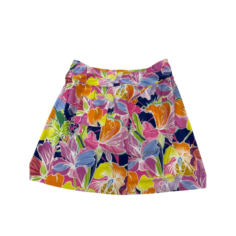 B-Skinz Womens Floral Athletic Skort Large Pink Tropical Tennis Golf Skirt